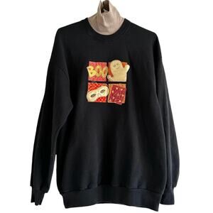 Vintage Gopher Sport Halloween Sweatshirt "Boo" Quilted 90s Crew Neck Black XL